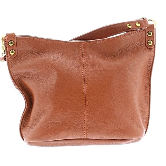 HOBO Cognac Leather Pier Small Crossbody Magnet Magnetic Closure Handbag Purse - Picture 6 of 8